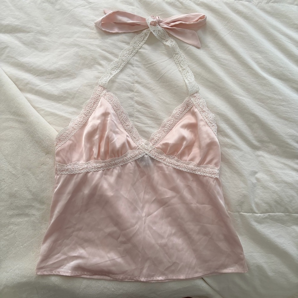 Blush Pink Lace Trim Chemise